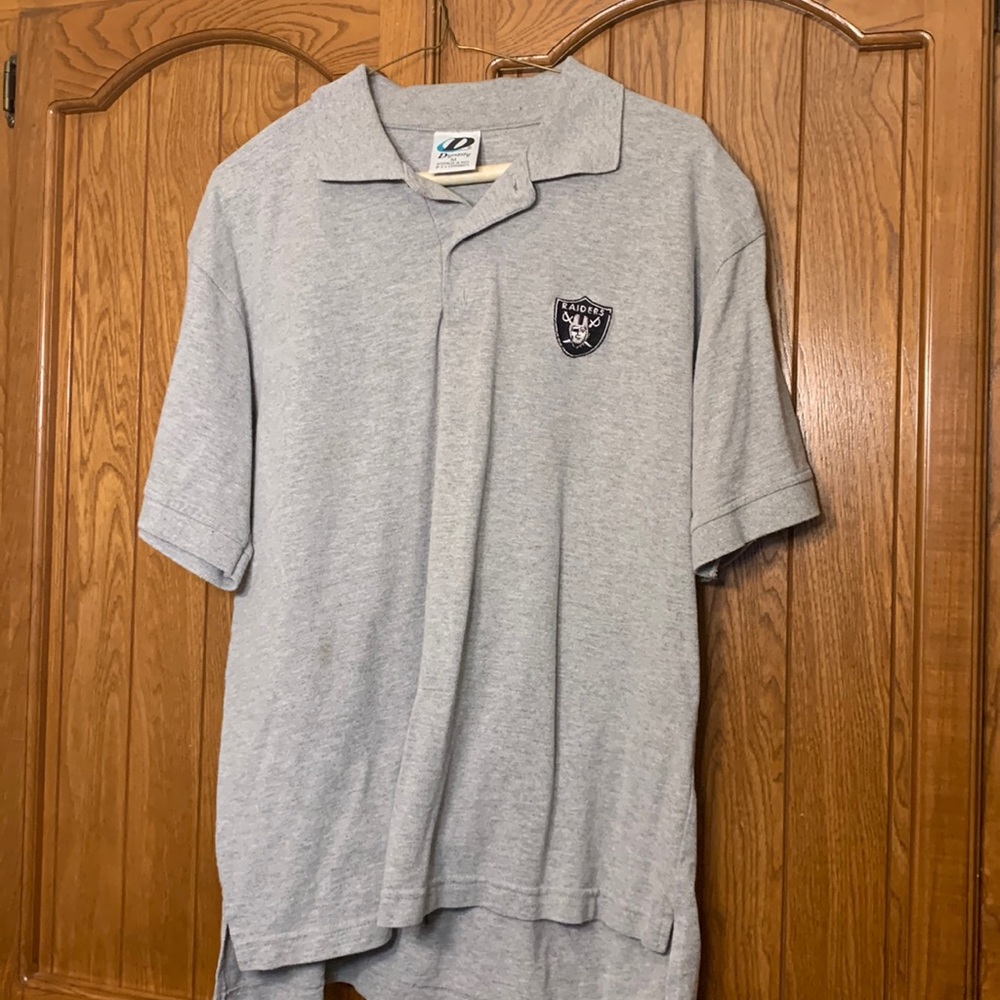 Raiders polo shirt grey mens medium